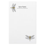 Gold Dragonfly Linen Stationary Personalized Stationery