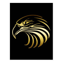 GOLD EAGLE HEAD POST CARD