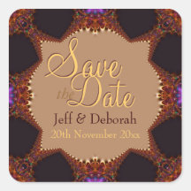 Gold Earthen Unique Save the Date Sticker
