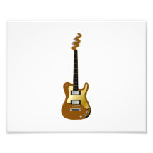 Gold electric guitar fizzle headstock art photo