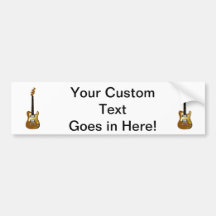 Gold electric guitar fizzle headstock bumper sticker