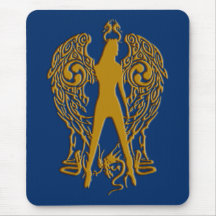 Gold Emboss Serpent Angel Mousepad