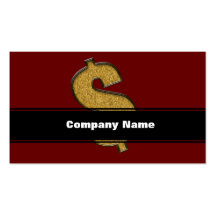 Gold Encrusted Dollar Sign Business Cards