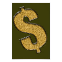 Gold Encrusted Dollar Sign Photo Art