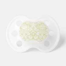 Gold fancy floral damask pacifier