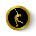 GOLD FIGURE SKATER BUTTON