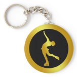 GOLD FIGURE SKATER KEYCHAIN