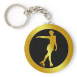 GOLD FIGURE SKATER KEY CHAIN