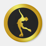 GOLD FIGURE SKATER REFRIGERATOR MAGNET