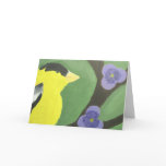 Gold Finch with Violets Cards