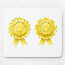 Gold first prize rosettes mouse mats