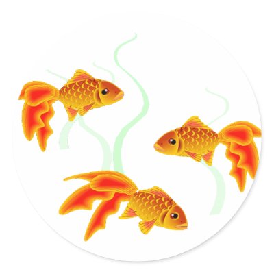 Gold Fishies Stickers by petpassion