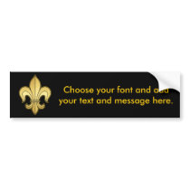 Gold Fleur de lis Bumper Sticker