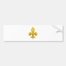Gold Fleur-de-lis design Bumper Stickers