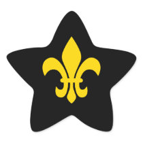 Gold Fleur de Lis Star Sticker