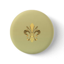 Gold fleur de lys pinback buttons
