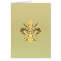 Gold fleur de lys card