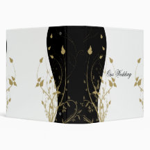 Gold Floral Curved Binder
