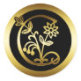 GOLD FLORAL MONOGRAM LETTER C STICKERS