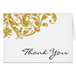 Gold Flourish Swirl Thank You Card