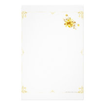 Gold Flower Stationary Custom Stationery