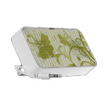 Gold Flowers on Stripes Travel Speaker
