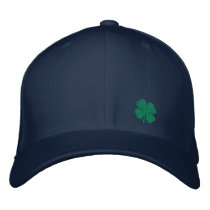 Gold Four Leaf Clover St. Patricks - CUSTOMIZABLE! Embroidered Baseball Caps
