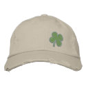Gold Four Leaf Clover St. Patricks embroidered hats