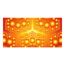 Gold Fractal Explosions: Personalized Photo Card