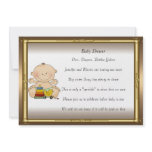 Gold Frame  Baby Shower Party gold Personalized Invitation