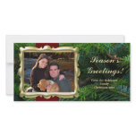 Gold Frame Horizontal Christmas Photo Cards