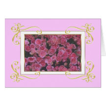 Gold Frame Roses Card