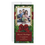 Gold Frame Vertical Christmas Photo Cards