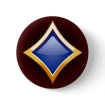 GOLD FRAMED BLUE DIAMOND BUTTON