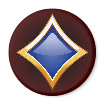 GOLD FRAMED BLUE DIAMOND REFRIGERATOR MAGNETS