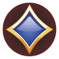 GOLD FRAMED BLUE DIAMOND STICKERS