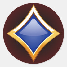 GOLD FRAMED BLUE DIAMOND STICKERS