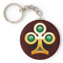 GOLD FRAMED CLUB KEY CHAIN