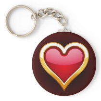 GOLD FRAMED HEART KEY CHAIN