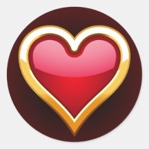 GOLD FRAMED HEART STICKERS