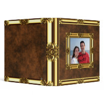 Gold Framed Leather Look Photo Binder