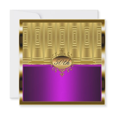 Gold Fuchsia Birthday Party  Invitation Gold by invitesnow