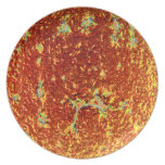 Gold fused glass plate