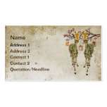 Gold Giraffes Cherry Blossom Business Card/Tag