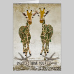 Gold Giraffes Thank You Notecard cards