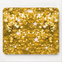 Gold glitter and stars diva mousepad