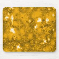 Gold glitter and stars sparkly mousepad