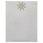 Gold Glitter Snowflake on Winter White Background