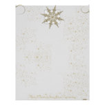 Gold Glitter Snowflake on Winter White Background Customized Letterhead