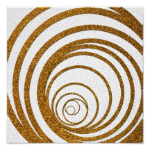 Gold Glitter Swirly Photographic Print